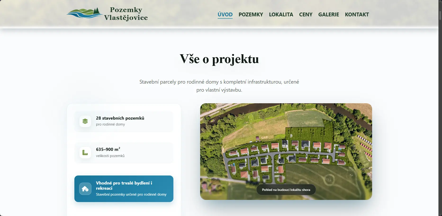 Pozemky Vlastějovice - reference lokality